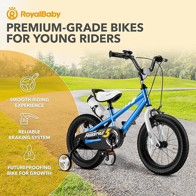 RoyalBaby Kids Bike EZ Balance to Pedal Dual Handbrake Toddlers Boys Girls Bicycle 12-20 Inch for Age 3-10 Years