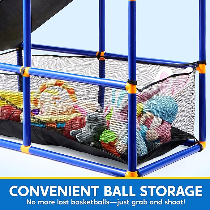 JOYIN Sports Toy LED Lightscore Arcade Basketball Game Set for Kids Ages 3–12– Includes Electronic Scoreboard, Cheer Sound Effects, 4 Balls & Hoop | Indoor/Outdoor for Kids | Easy to Assemble