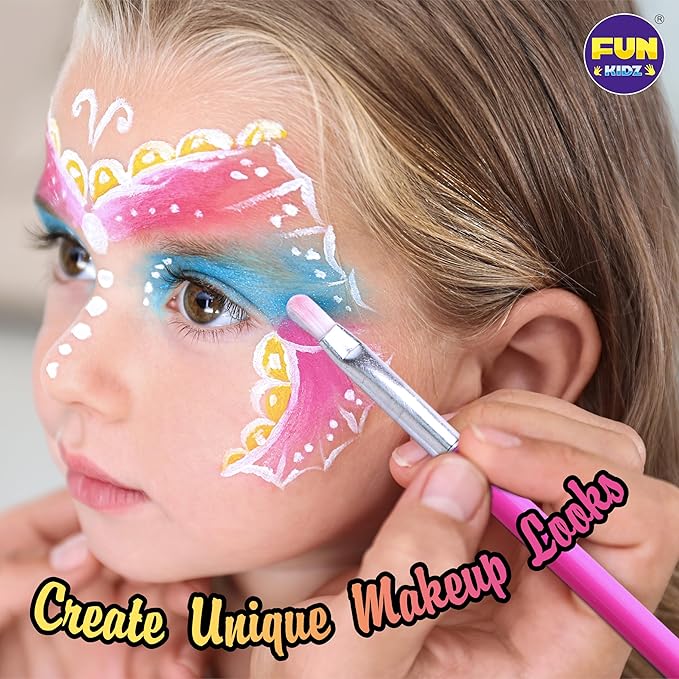Makeup Kit for Kids, FunKidz Washable Play Pretend 60 PCS Cosmetic Toys Make Up Box Gift for Little Girls Ages 6-12