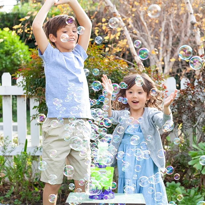 Gazillion Bubble Storm Bubble Making Machine - Portable Bubble Maker - Instant Bubble Creation - Outdoor Toy for Kids - 8 oz. Bubble Solution Included - Ages 3+