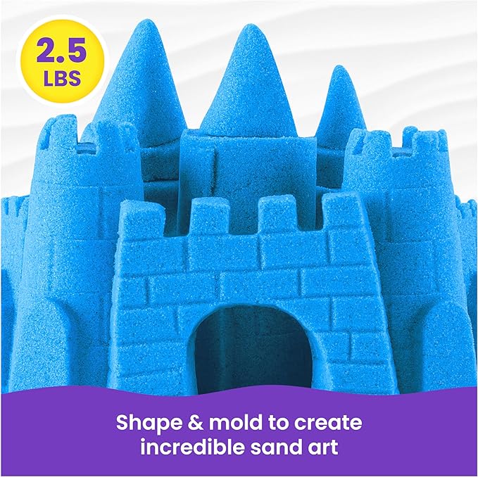 Kinetic Sand, 2.5lbs Blue Play Sand, Amazon Exclusive, Resealable Bag (Packaging May Vary), Sensory Toys, Holiday Gifts & Stocking Stuffers for Kids Ages 3 and up