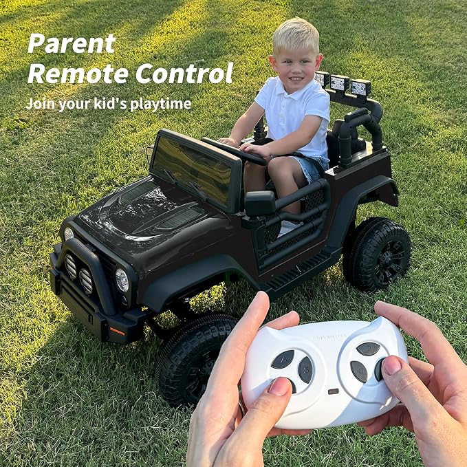 Kids Ride on Car Toy, 24V Electric Car for Kids with Remote Control, 2x200W Motors - Black