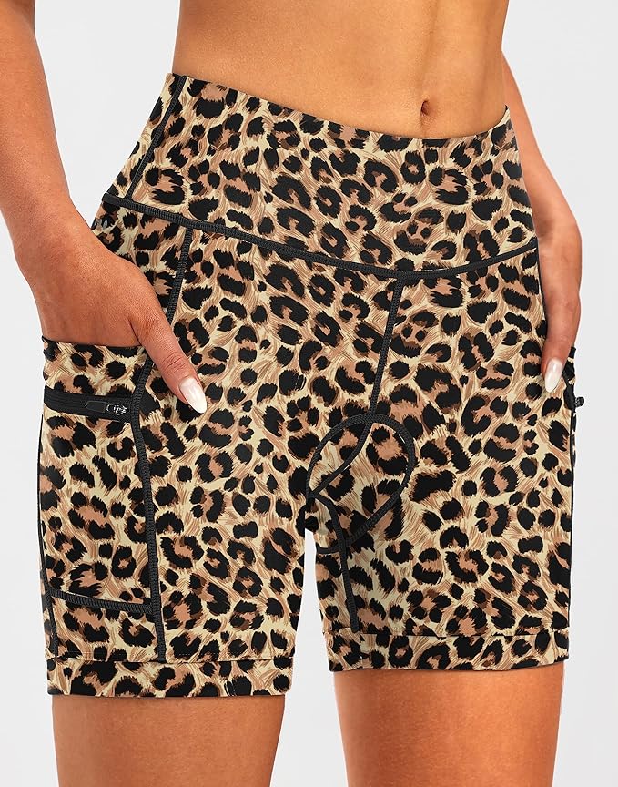 Women's 4D Padded Bike Shorts 5"/7" Riding Underwear Cycling Bicycle Road Biking Cycle Shorts for Women Zipper Pockets