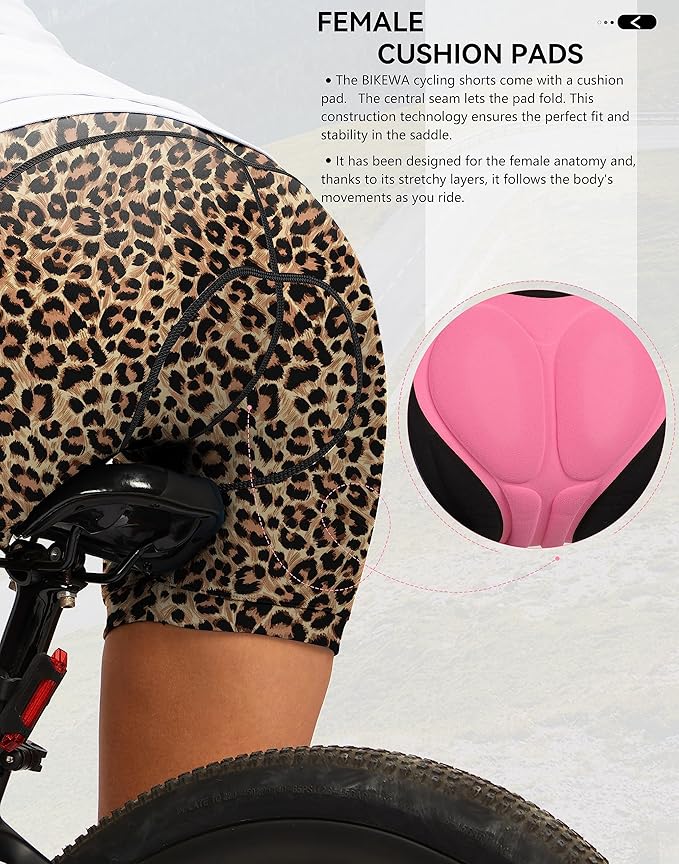 Women's 4D Padded Bike Shorts 5"/7" Riding Underwear Cycling Bicycle Road Biking Cycle Shorts for Women Zipper Pockets