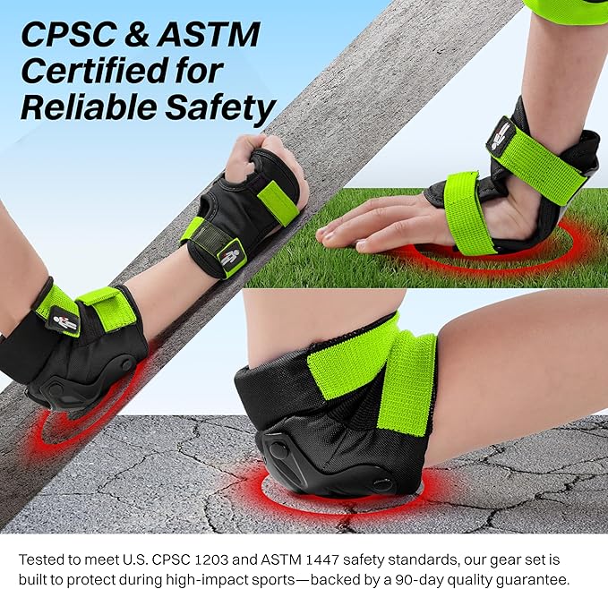 ZIFFY Knee Pads for Kids, Adjustable Knee and Elbow Pads Set with Wrist Guard, Protective Gear for Boys Girls Skateboard Roller Skating Cycling Bike – 2 Sizes, 4 Colors by Jova