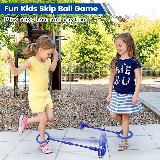 Skip Ball for Kids with Flashing Lights - Indoor Outdoor Game Fitness Toys for Kids, Cool Christmas Birthday Gifts Toys for Girls Boys Age 6 7 8 9 10+ Year Old