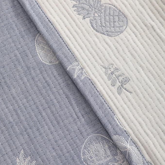 NTBAY 3 Layer Oversized Muslin Cotton Toddler Blanket, 45x60 Inches Jacquard Reversible Nursery Bed Blanket, Super Soft and Thermal Crib Blanket for All Seasons, Baby Gift, 45"x60", Blue Pineapple