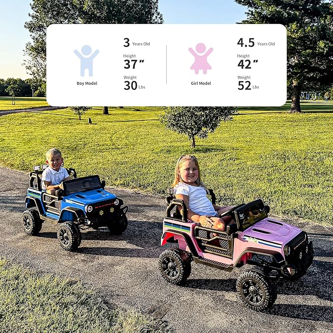 24V Kids Ride on Car, Kids Electric Vehicles Car Ride on Toy Truck for Toddlers 3-5 w/Remote Control, 400W Motor - Blue