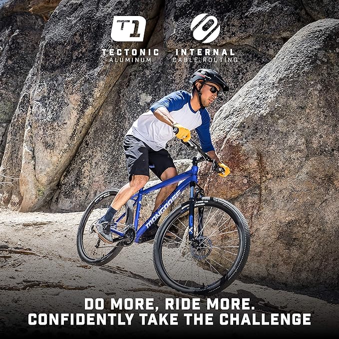 Mongoose Switchback Comp Expert Sport Trail Mountain Bike for Adult Men Women, 16/18/21-Speed Options, 27.5-Inch Wheels, Disc Brakes, Small Medium or Large Aluminum Frames, Hardtail Bicycles