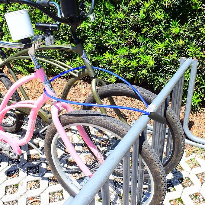 Weatherproof Security Cable Lock with Keys (5ft to 25ft Lengths) Anti-Theft for Kayak, Bike, Paddleboard, Scooter, Equipment, Bicycle