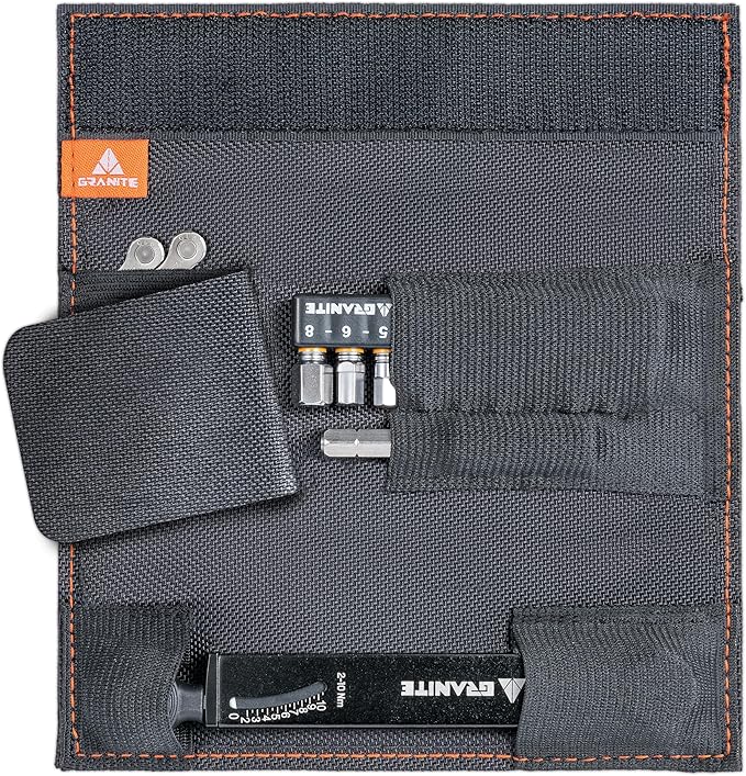 Granite Rocknroll TQ Torque Ratchet Bike Tool Kit, Bike Multitool Kit with 10 Tool Bits and Extension Rod, Portable Torque Ratchet Tool Kit for Mountain Bike, Road Bike and Gravel Bike (Black)