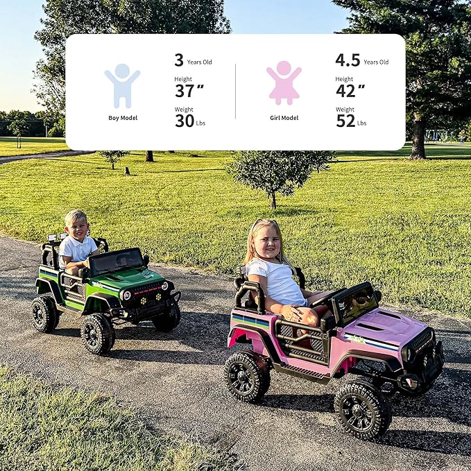 24V Kids Ride on Car, Kids Electric Vehicles Car Ride on Toy Truck for Toddlers 3-5 w/Remote Control, 400W Motor - Light Pink