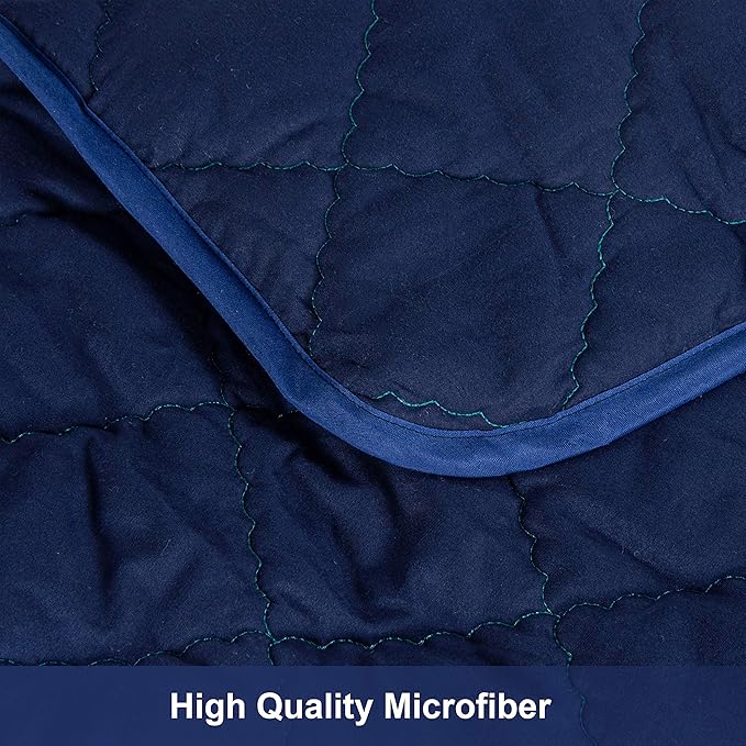 NTBAY Down Alternative Toddler Comforter, Lightweight and Warm Solid Color Baby Crib Quilted Blanket, 39x47 inches, Navy Blue