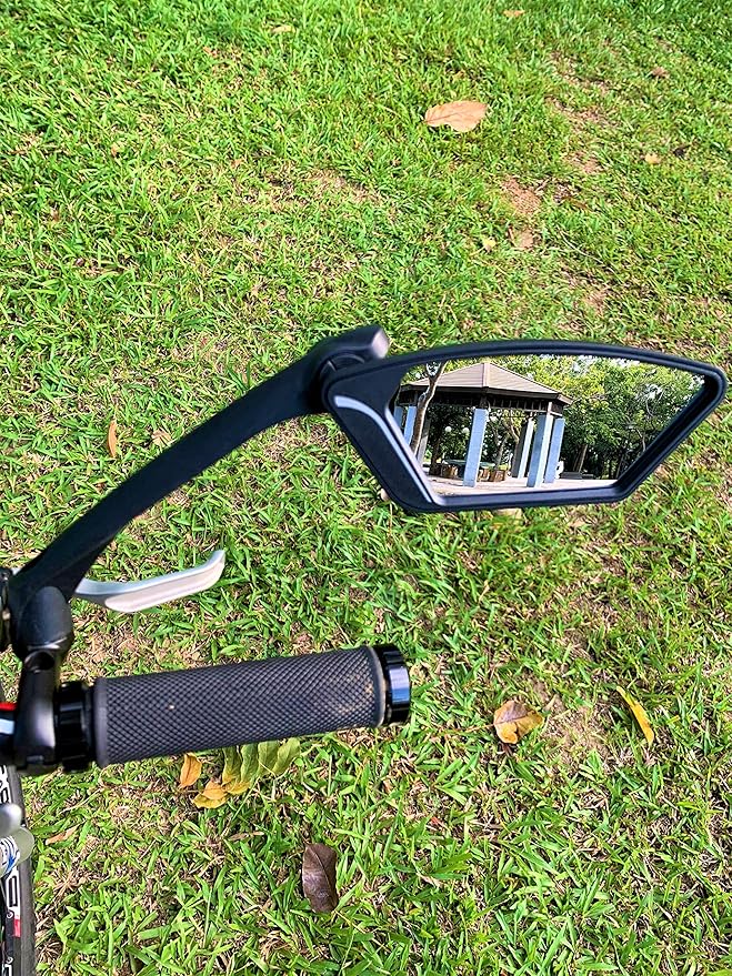 MEACHOW New Scratch Resistant Glass Lens,Handlebar Bike Mirror, Rotatable Safe Rearview Mirror, Bicycle Mirror,ME-010