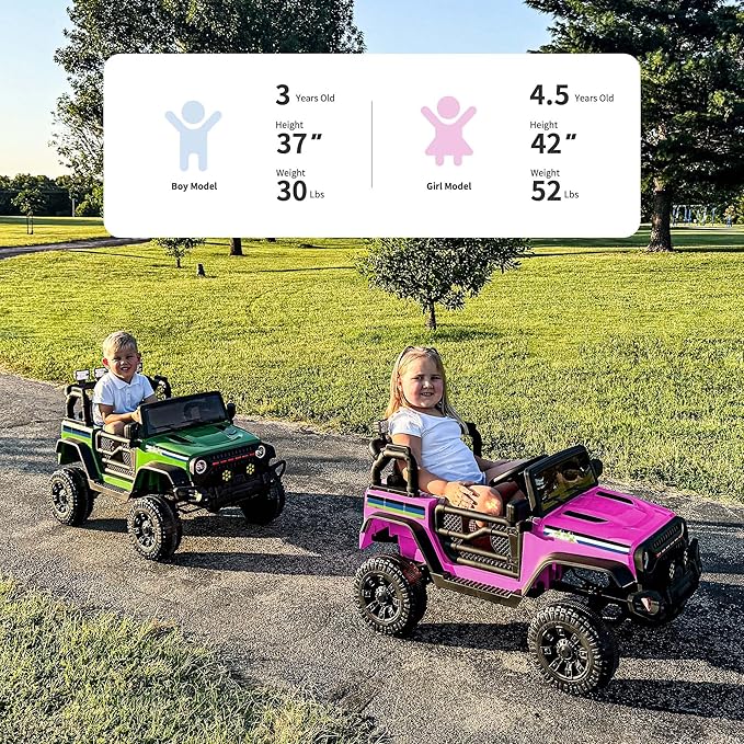 24V Kids Ride on Car, Kids Electric Vehicles Car Ride on Toy Truck for Toddlers 3-5 w/Remote Control, 400W Motor - Pink