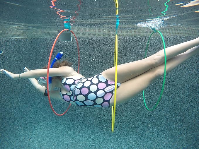 Water Sports Swim Thru Rings: 3-Pack 30-Inch Collapsible Rings, Depth Adjustable Pool Toys for Swimming Pool - Essential Water Toys and Pool Accessories for Summer Fun, Assorted Pack