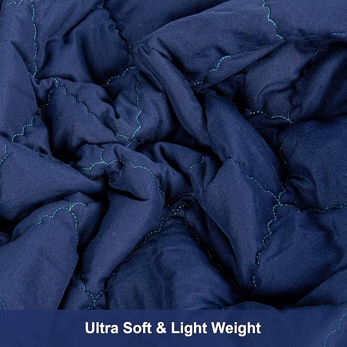 NTBAY Down Alternative Toddler Comforter, Lightweight and Warm Solid Color Baby Crib Quilted Blanket, 39x47 inches, Navy Blue