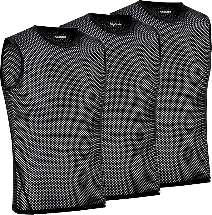 GripGrab Ultralight 1 and 3 Pack Sleeveless Mesh Summer Cycling Base Layer Biking Undershirt Lightweight Vest Cycling Shirt