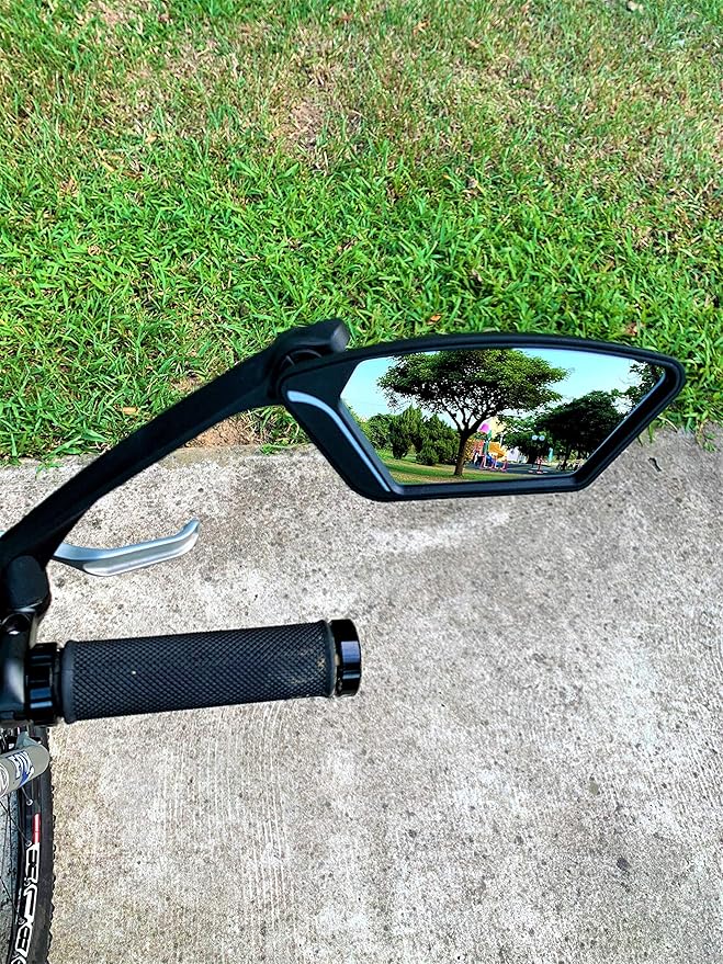 MEACHOW New Scratch Resistant Glass Lens,Handlebar Bike Mirror, Rotatable Safe Rearview Mirror, Bicycle Mirror,ME-010