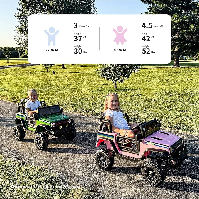 24V Kids Ride on Car, Kids Electric Vehicles Car Ride on Toy Truck for Toddlers 3-5 w/Remote Control, 400W Motor - Black