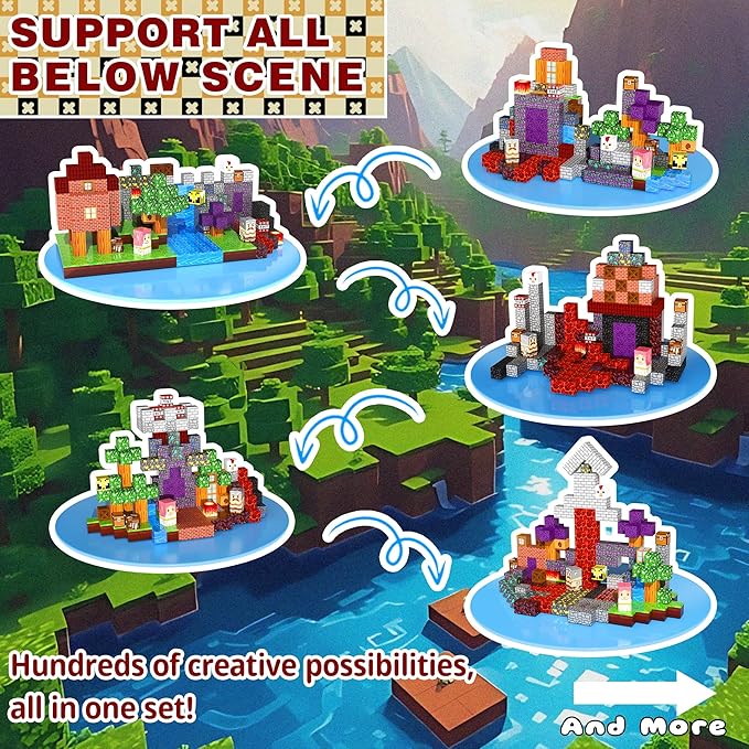 100PCS Magnetic Blocks - Build Mine 3D Forest Lava Set, 0.8in Magnet Building Cubes Toys for Kids Ages 3+, STEM Magnetic Building Blocks Set Birthday Gift for Boys and Girls