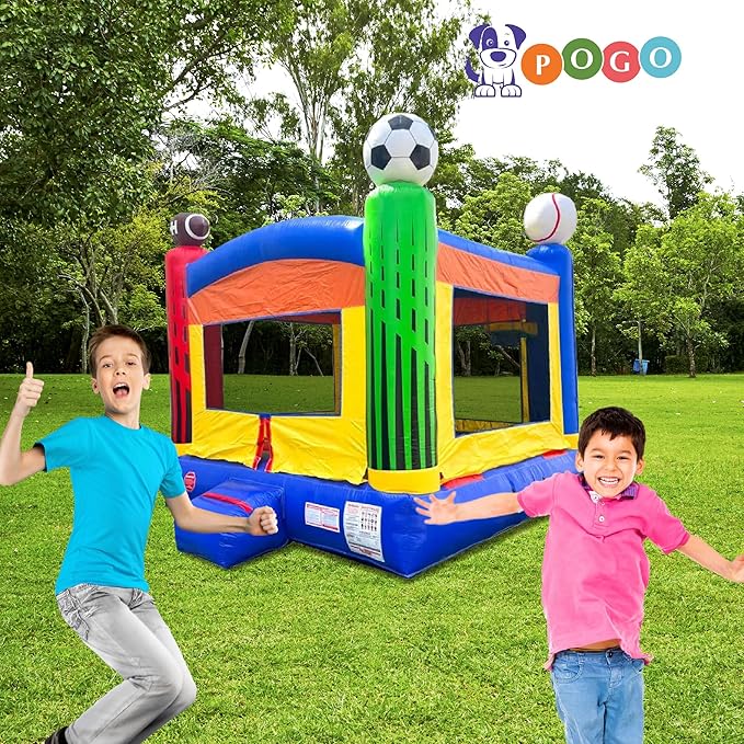 Crossover Deluxe Sports Inflatable Bounce House, Bouncy Jump Castle for Kids and Toddlers, Outdoor Birthday Party Jumping Bouncer, Commercial-Grade, Without Blower, 13 x 12 x 14.5 Ft